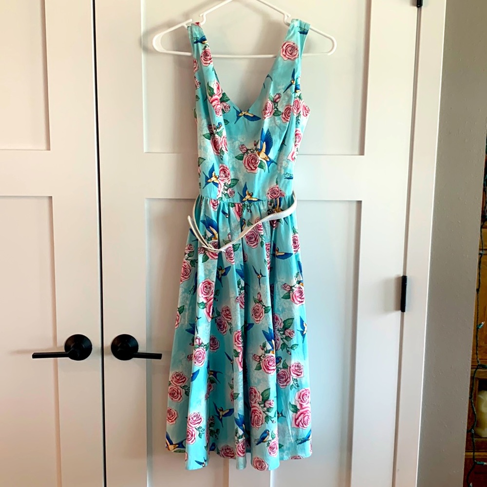 Birds and roses dress